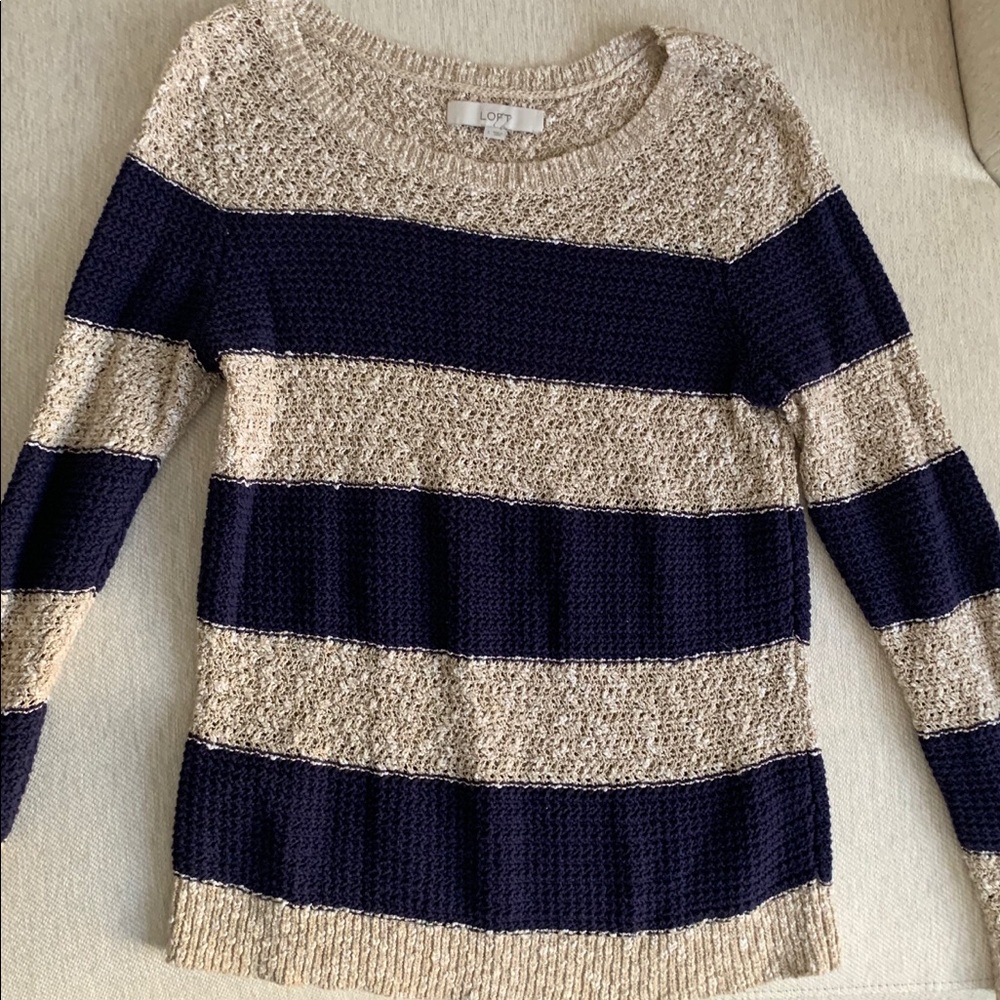 Loft striped sweater. Size large